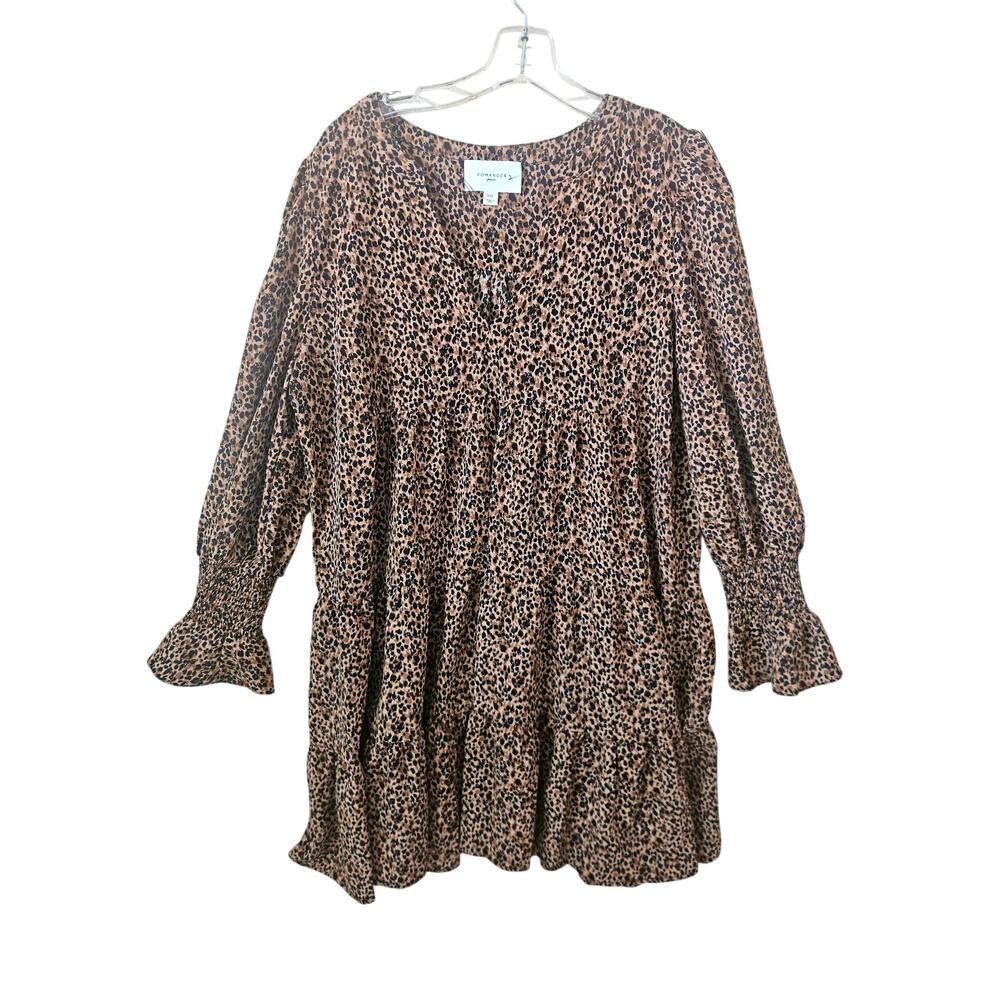 Tuckernuck Pomander Place Leopard Kenzo Shift Dress V-neck Tiered XXL